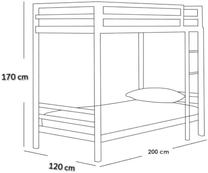Metal Bunk Bed - 120cm * 200cm - White - Mall