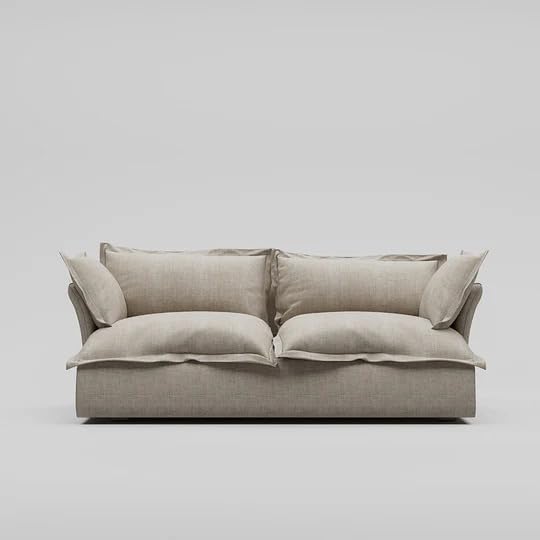 ariika Haven 2 Seater Sofa 205 x 100 H:80 cm - Beige, 100% Polyester Linen Texture Soft Feel, Latex & down alternative filling.