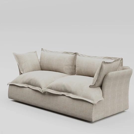 ariika Haven 2 Seater Sofa 205 x 100 H:80 cm - Beige, 100% Polyester Linen Texture Soft Feel, Latex & down alternative filling.