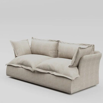 ariika Haven 2 Seater Sofa 205 x 100 H:80 cm - Beige, 100% Polyester Linen Texture Soft Feel, Latex & down alternative filling.