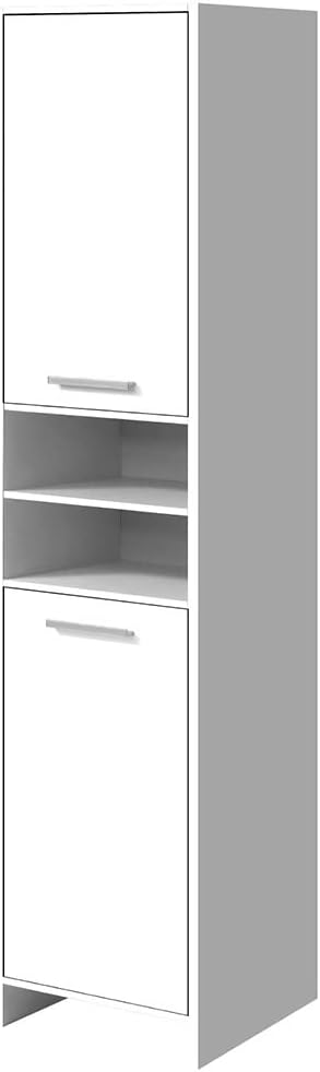 Artiss Bathroom Storage Cabinet, 185cm Tall Adjustable Cupboard Side Table Corner Shelf Wall Over Toilet Roll Storages Cabinets Unit Home Furniture Organiser, with Magnetic Doors Space Saving White
