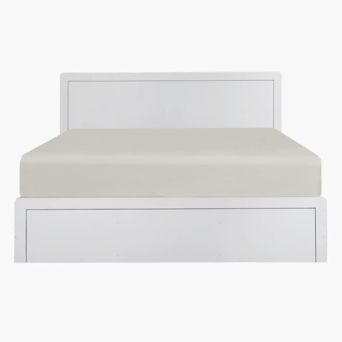 Modern White Platform Bed with Elegant Panel Headboard