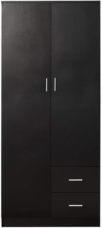 Drawer Wardrobe with Shelf and Hanging Rail Wooden Clothes
