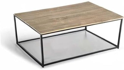 IDMarket - Detroit Rectangular Coffee Table 113 cm Industrial Design Wood and Metal