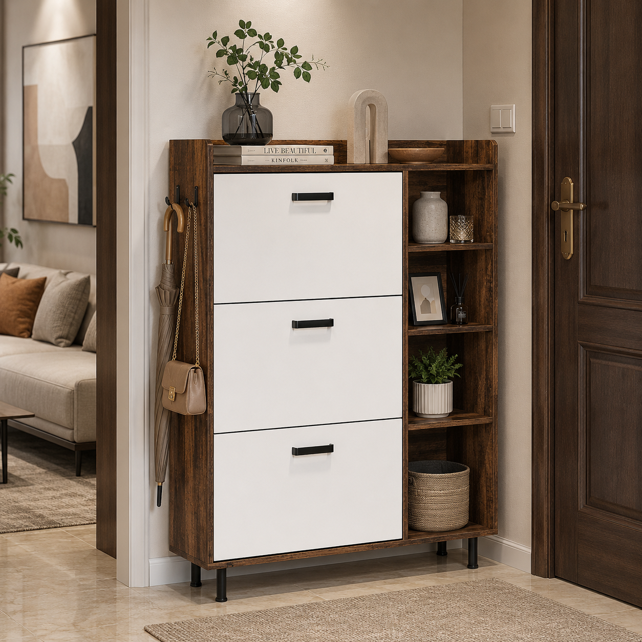 Flip Drawers Shoe Storage Cabinet