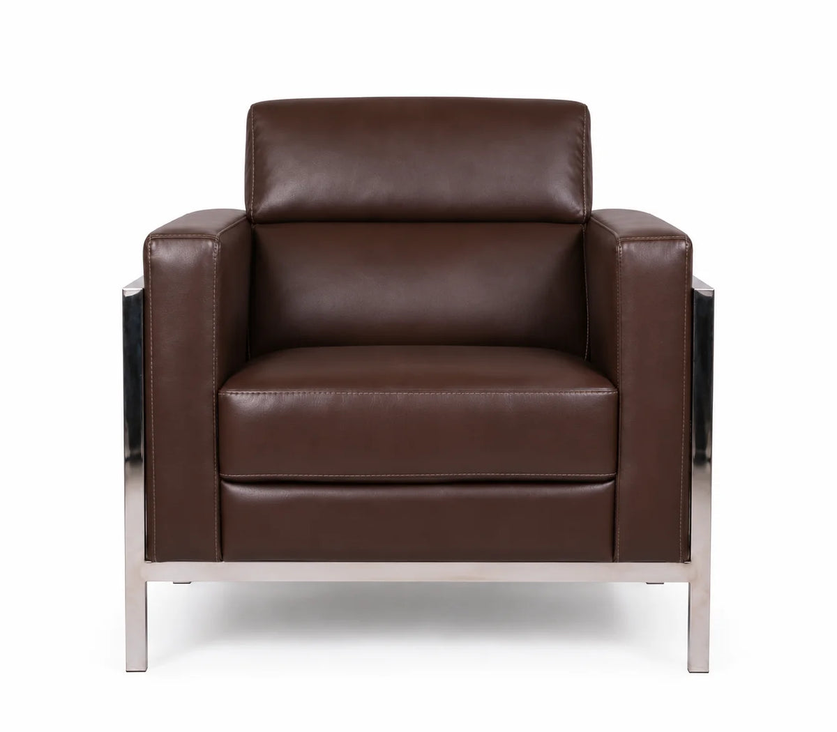 Contemporary Metal-Frame Lounge Armchair