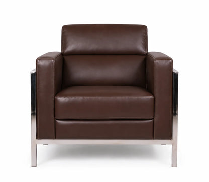 Contemporary Metal-Frame Lounge Armchair