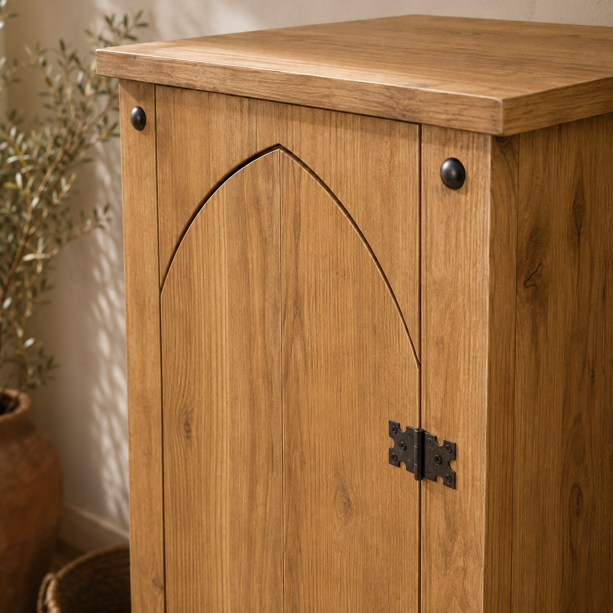 Solid Pine Wooden Single Door Corona Storage Cupboard