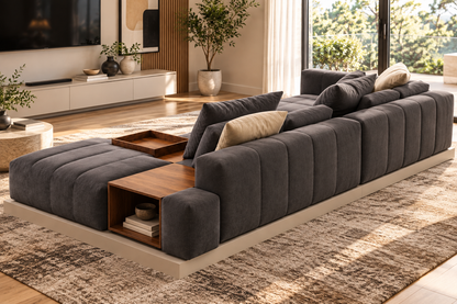 Modern Gray L-Shaped Sectional Sofa