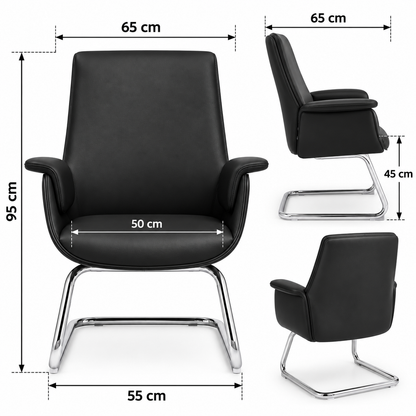 Modern High-Back Conference Chair with Padded Armrests