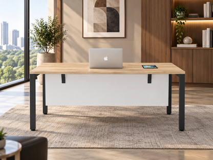 Contemporary Executive Work Desk with Modesty Panel