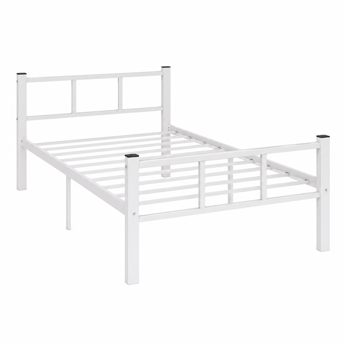 Modern White Single Bed with Minimalist Frame