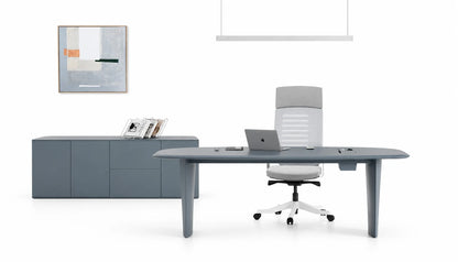 Modern Executive Office Desk with Side Storage