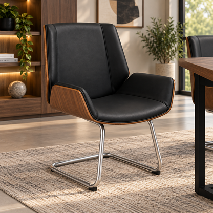 Modern Executive Guest Chair with Curved Arms