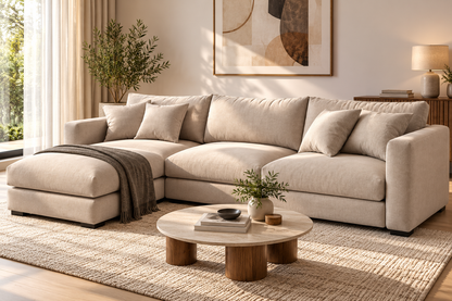 Modern L-Shaped Sectional Sofa with Chaise