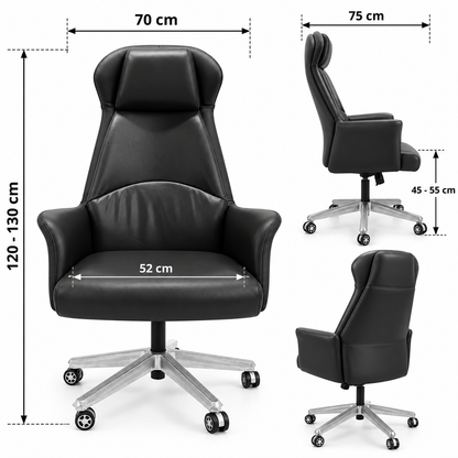 Executive High-Back Office Chair with Winged Headrest