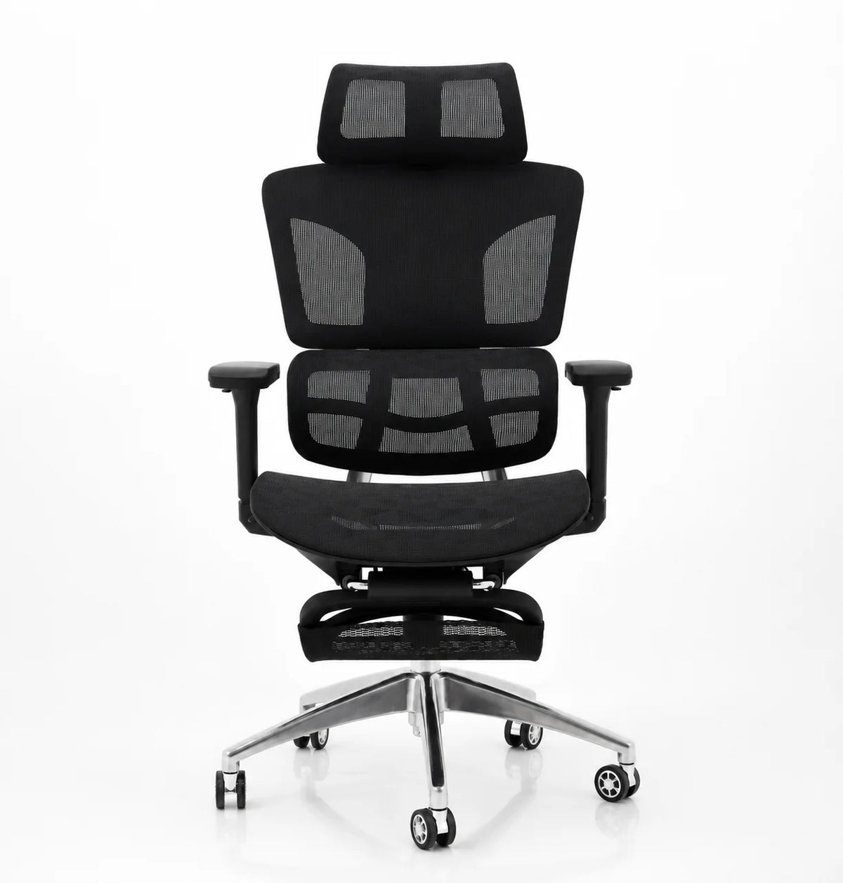 Modern Executive Mesh Office Chair with Adjustable Headrest & Footrest