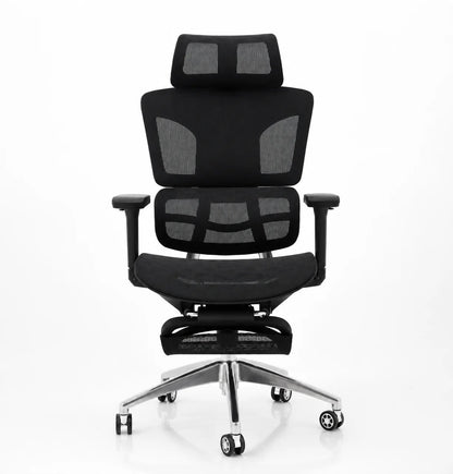 Modern Executive Mesh Office Chair with Adjustable Headrest & Footrest