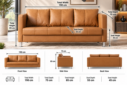 Modern Sofa with Plush Cushions & Sleek Design