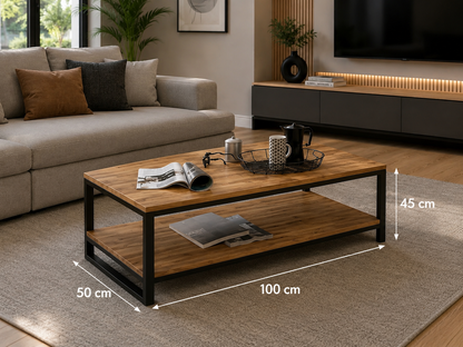 Coffee table - metal * natural wood