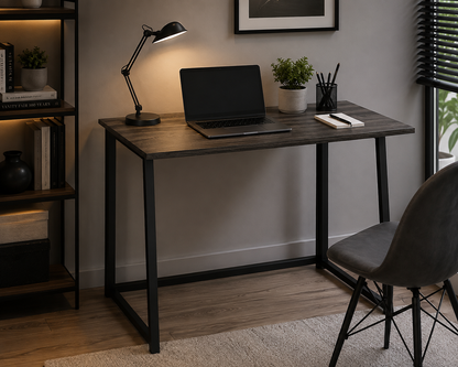 Folding Computer Desk, 31.5 Inch Size, Grey/Black