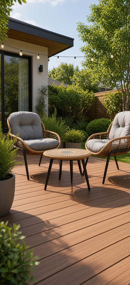Modern Woven Outdoor Lounge Set with Round Coffee Table