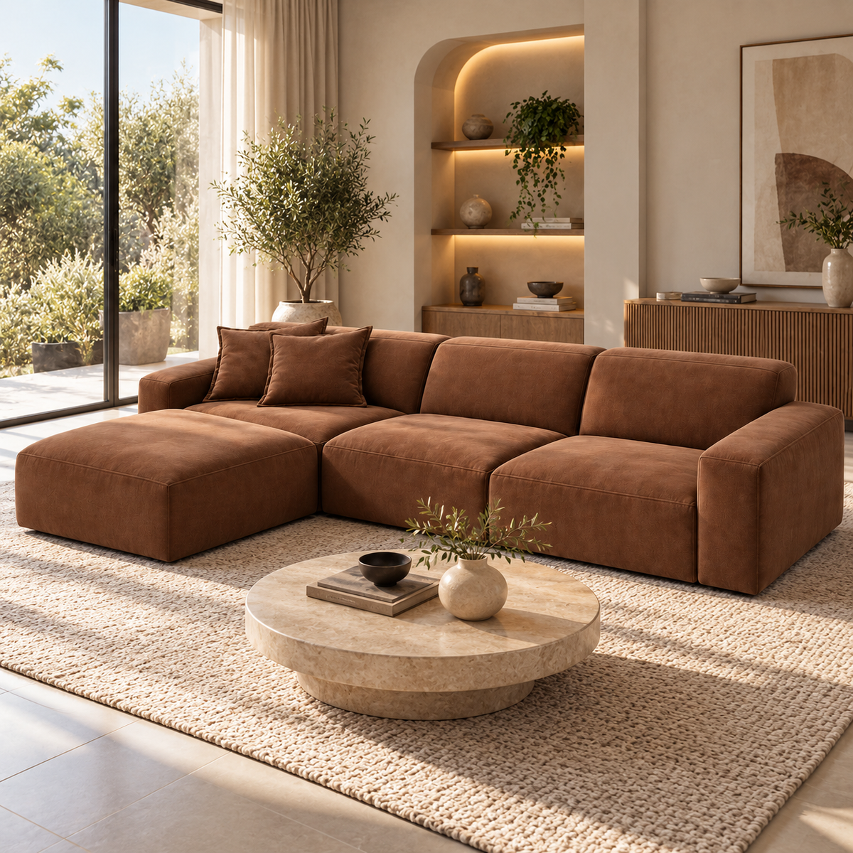 Modern Modular L-Shaped Sectional Sofa with Chaise