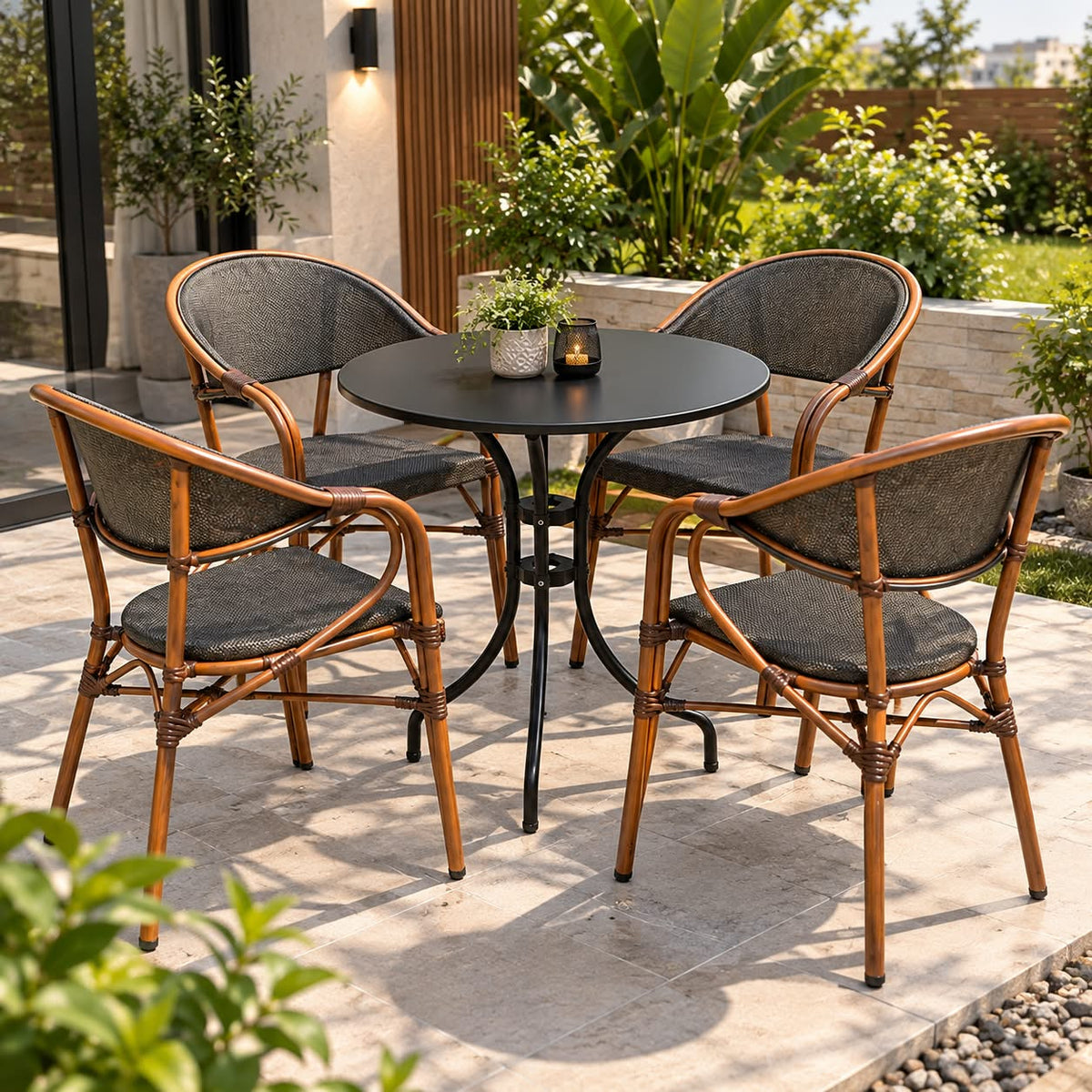 Modern Outdoor 5-Piece Bistro Dining Set
