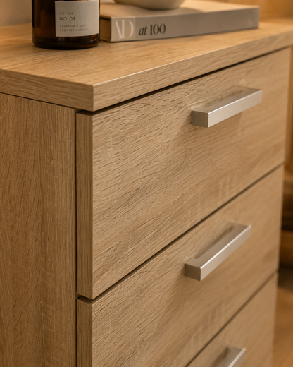 Nightstand with 3 Drawers for Box Spring Bed