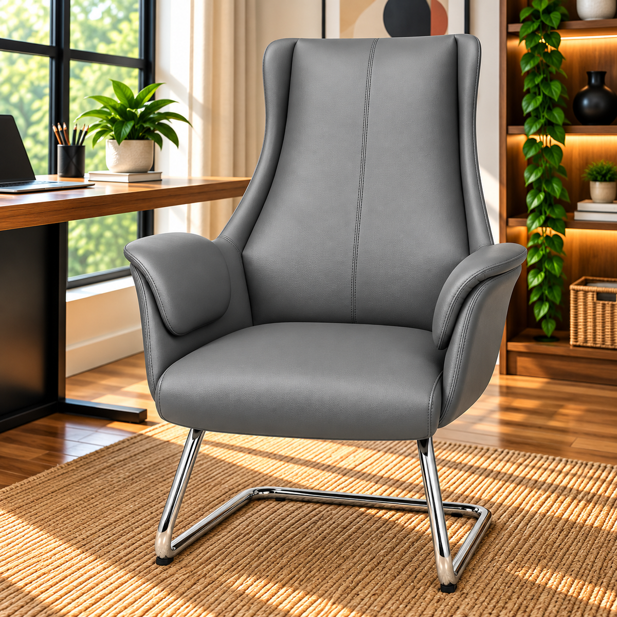 Modern High-Back Padded Visitor Chair