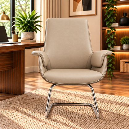 Modern High-Back Conference Chair with Padded Armrests
