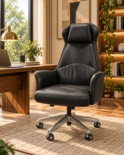 Executive High-Back Office Chair with Winged Headrest