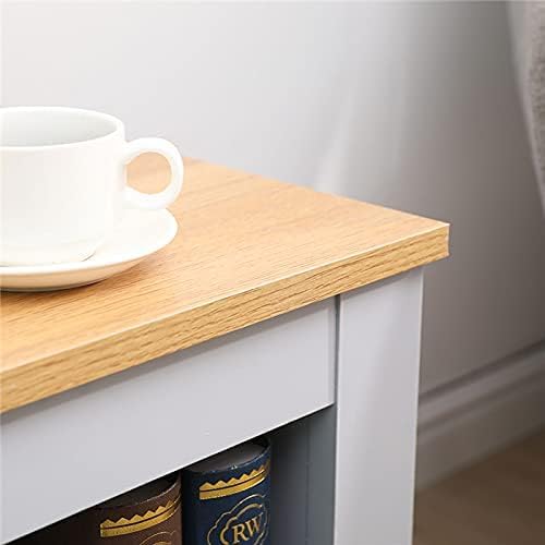 Homeke Lancaster Living Room 3 piece Set Lamp Table Side Table Coffee table with Shelf 2 Drawers Corner TV Stand (Grey+Oak)