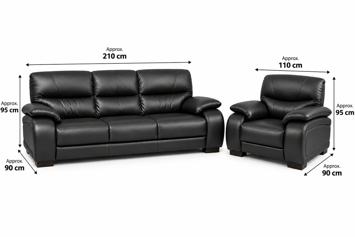 Modern 3-Seater Sofa & Armchair Set