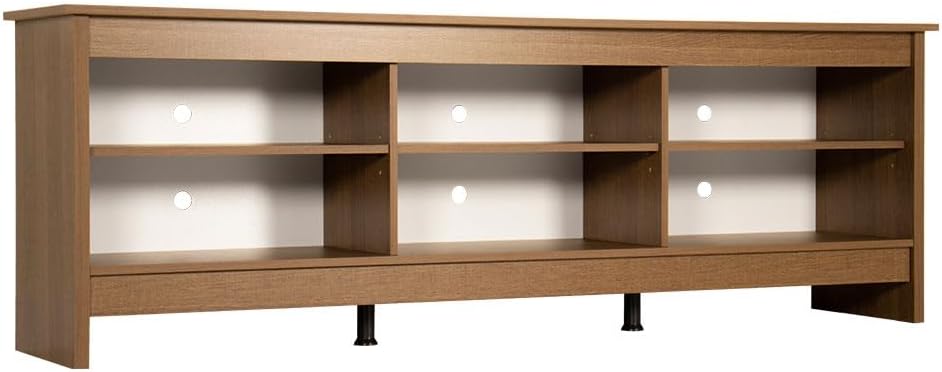 MADESA TV Stand with 6 Shelves and Cable Management, for TVs up to 75 Inches, Wood TV Bench, 23” H x 14" D x 71” L – Rustic