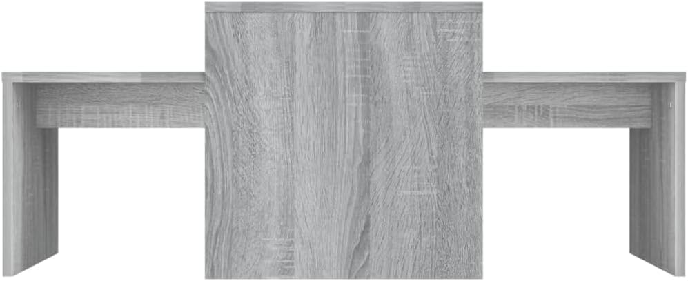 vidaXL Coffee Table Set Living Room Furniture Sofa Side Couch Centre Accent End Tea Telephone Modern Coffee Table Grey Sonoma Engineered Wood