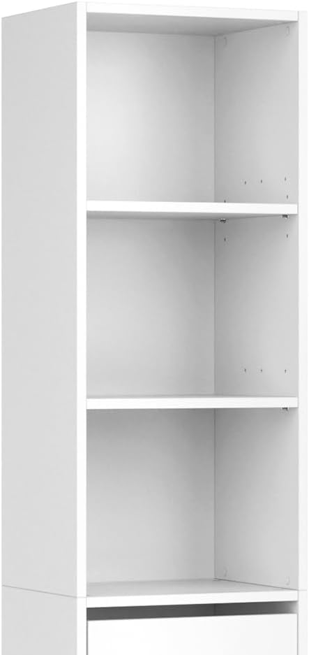 Vicco Guest Wardrobe White Hallway Cupboard - Open Walk In Clothes Rack Wardrobe Hallway Niche Coat Stand (Cabinet Side)