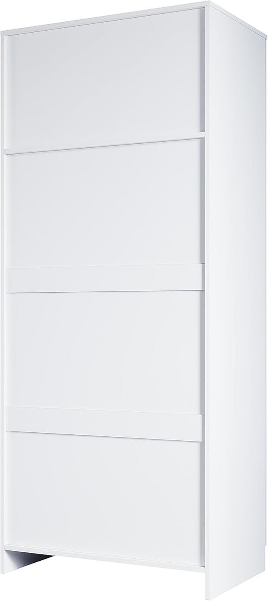 FurniFlex Modern 2-Door Wardrobe with Ample Storage Space, 76 cm x 47 cm x 180 cm Size, White