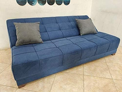Rango Furniture | Super Couch Sofa Bed | Length 190 CM × Width 120 CM × Height 40 CM - Blue & Dark Grey