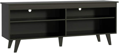MADESA Modern Entertainment Center, TV Unit, Console Table, TV Stand for TVs up to 65 Inches, with Wire Management and Storage Shelves (Black)