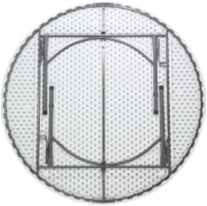 Round Table, 180 cm Diameter, White Top with Steel Frame, Portable