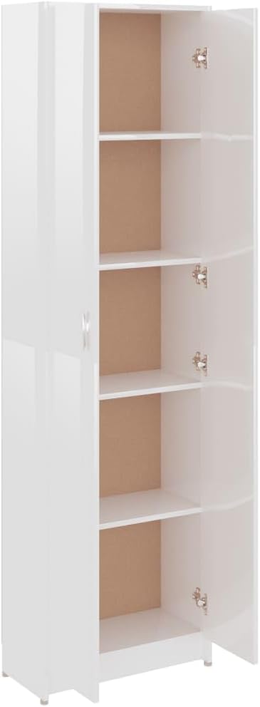 vidaXL Hallway Wardrobe High Gloss Living Room Clothes Storage Cabinet Bedroom Closet Cupboard Organiser Unit Furniture White Chipboard