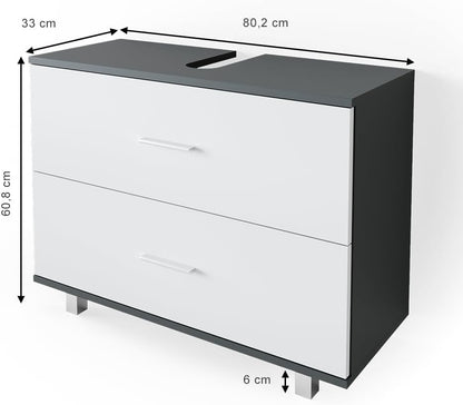 Vicco Ilias Vanity Unit 80 x 60.8 cm Anthracite/White