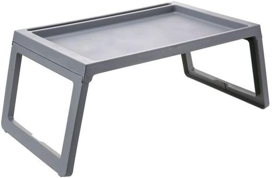 Breakfast Table, Small Bed Table, Foldable Sub-Food Rack, Lazy Desk for Girls Bedroom, Student Dormitory Study Laptop Table (Grey)