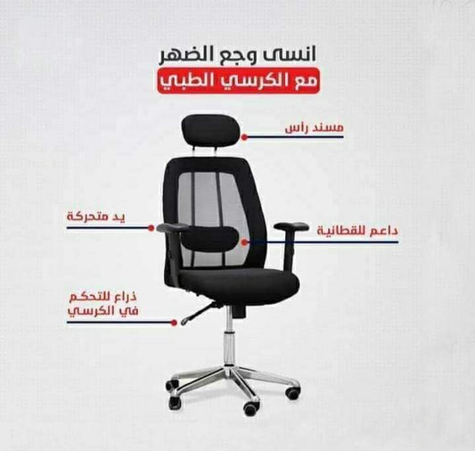 Ergonomic Executive Office Chair with Adjustable Headrest, Lumbar Support, Mesh Back