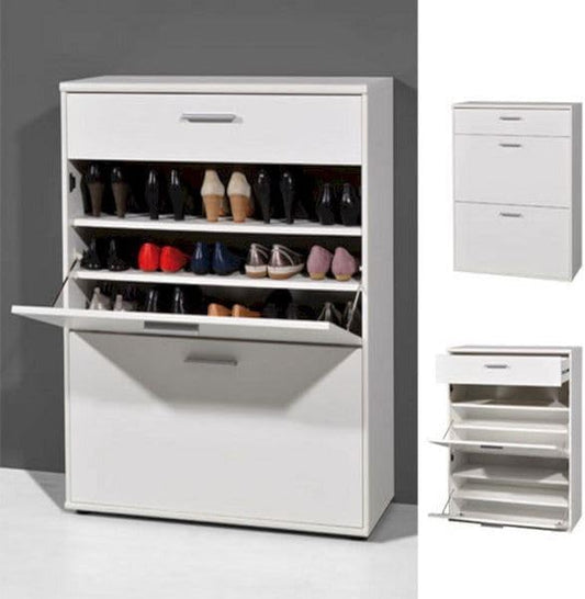 Furvive Furniture MDF Wood Shoe Rack, 120 cm Height x 90 cm Width x 35 cm Depth, White
