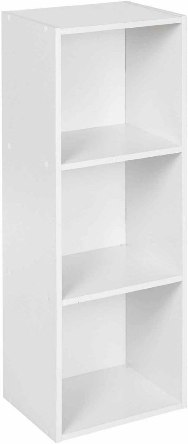 "URBNLIVING Tier Wooden Bookcase Shelving Display Storage Shelf Unit Wood Shelves (Black, 4 Shelf) 
"