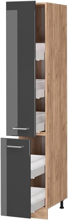FurniFlex Kitchen Wall Cupboard Cabinet, Anthracite