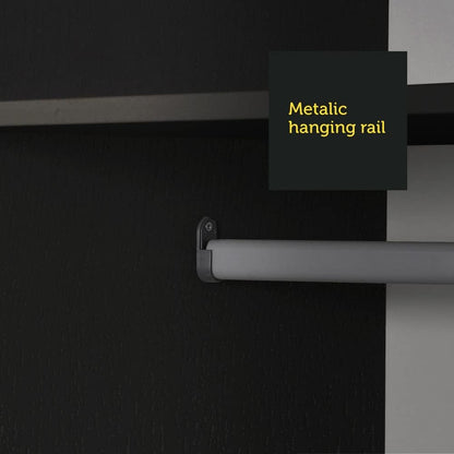 Madesa 2 Door Wardrobe Storage Cabinet, 71” H x 20” D x 31” L - Black