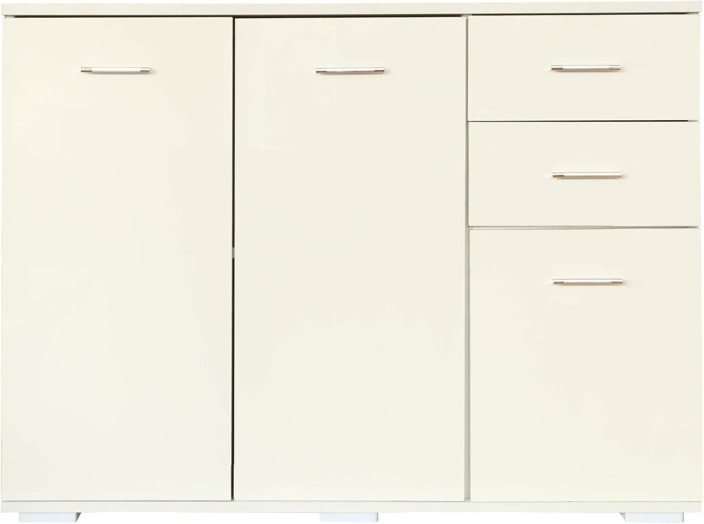 FurniFlex Wooden Free-Standing Bathroom Cabinet with 3 Drawer and 1 Cupboard